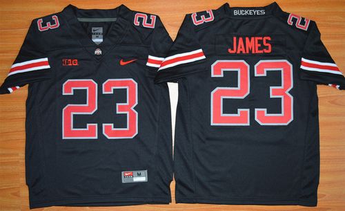 Buckeyes #23 Lebron James Black(Red No.) Limited Stitched Youth NCAA Jersey